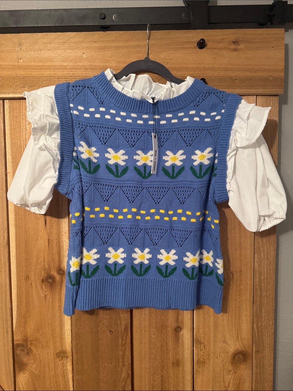 Blue Daisy Knit Sweater